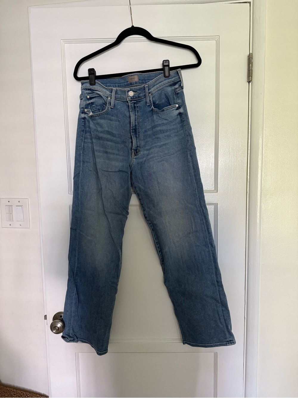 MOTHER Classic High-Rise Wide Leg Jeans - Blue